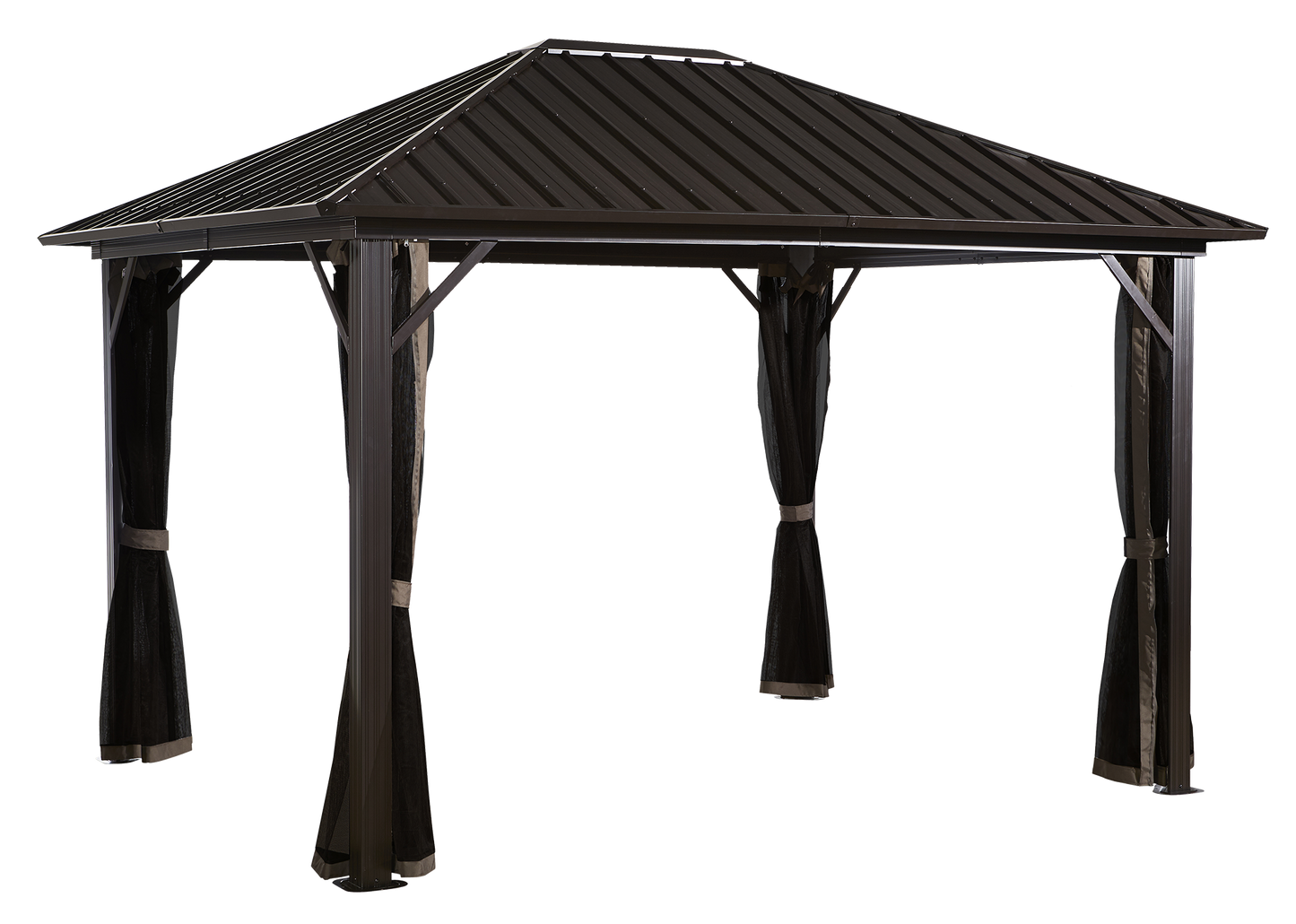 Genova Hardtop Gazebo - 10' x 14' (With Nylon Mosquito net)