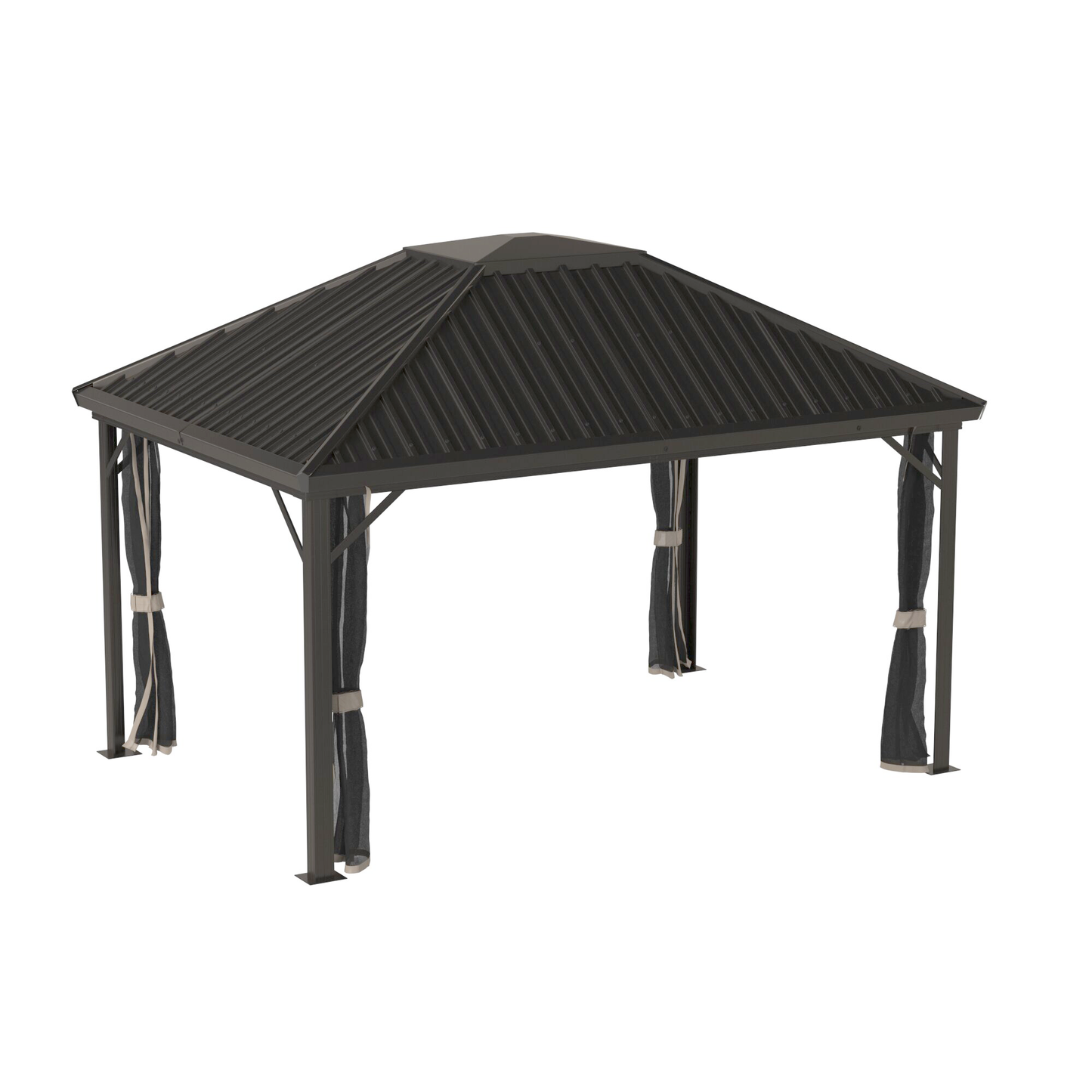 Genova Hardtop Gazebo - 10' x 14' (With Nylon Mosquito net)