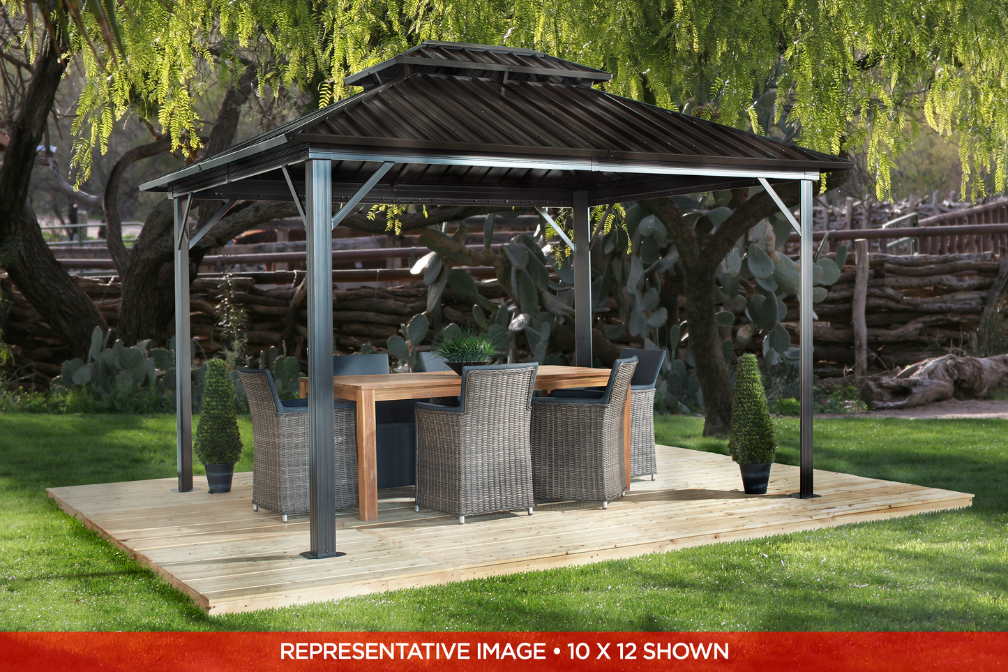 Genova II Gazebo - 10' x 10' (With nylon mosquito net)