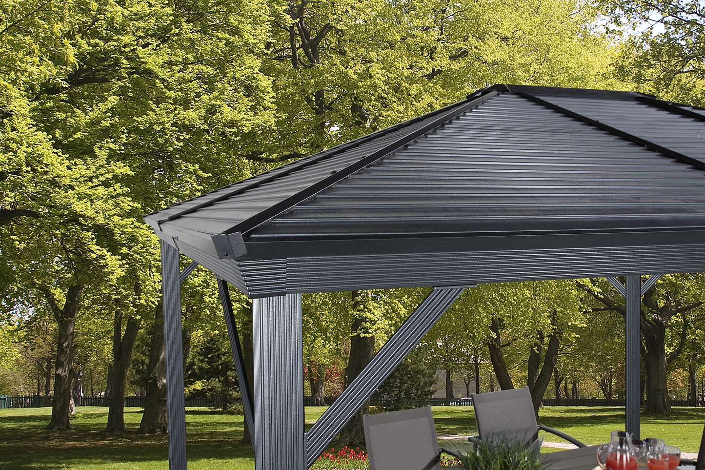 Ventura Hardtop Gazebo - 10' x 12' (Dark Grey)