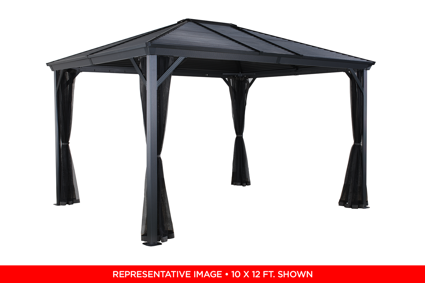 Ventura Hardtop Gazebo - 10' x 14' (Dark Grey)
