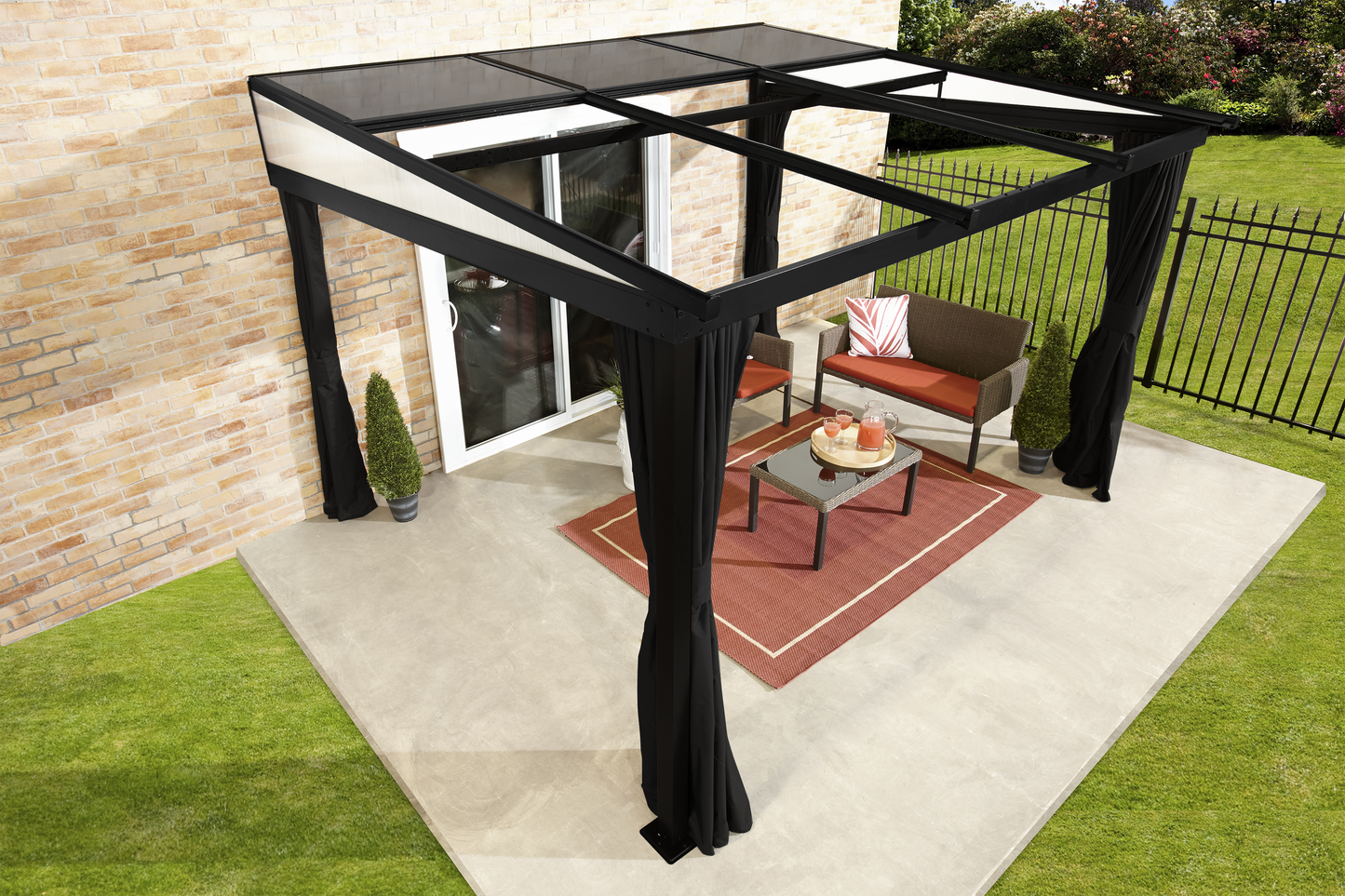 Budavar Wall Mounted Gazebo - 10' x 12' (Nylon mosquito net included)