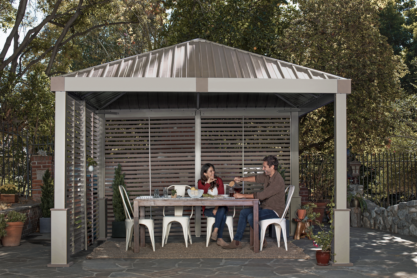 Nanda Hardtop 12' x 12' Gazebo Outdoor (Weather-Resistant with Mosquito Net)