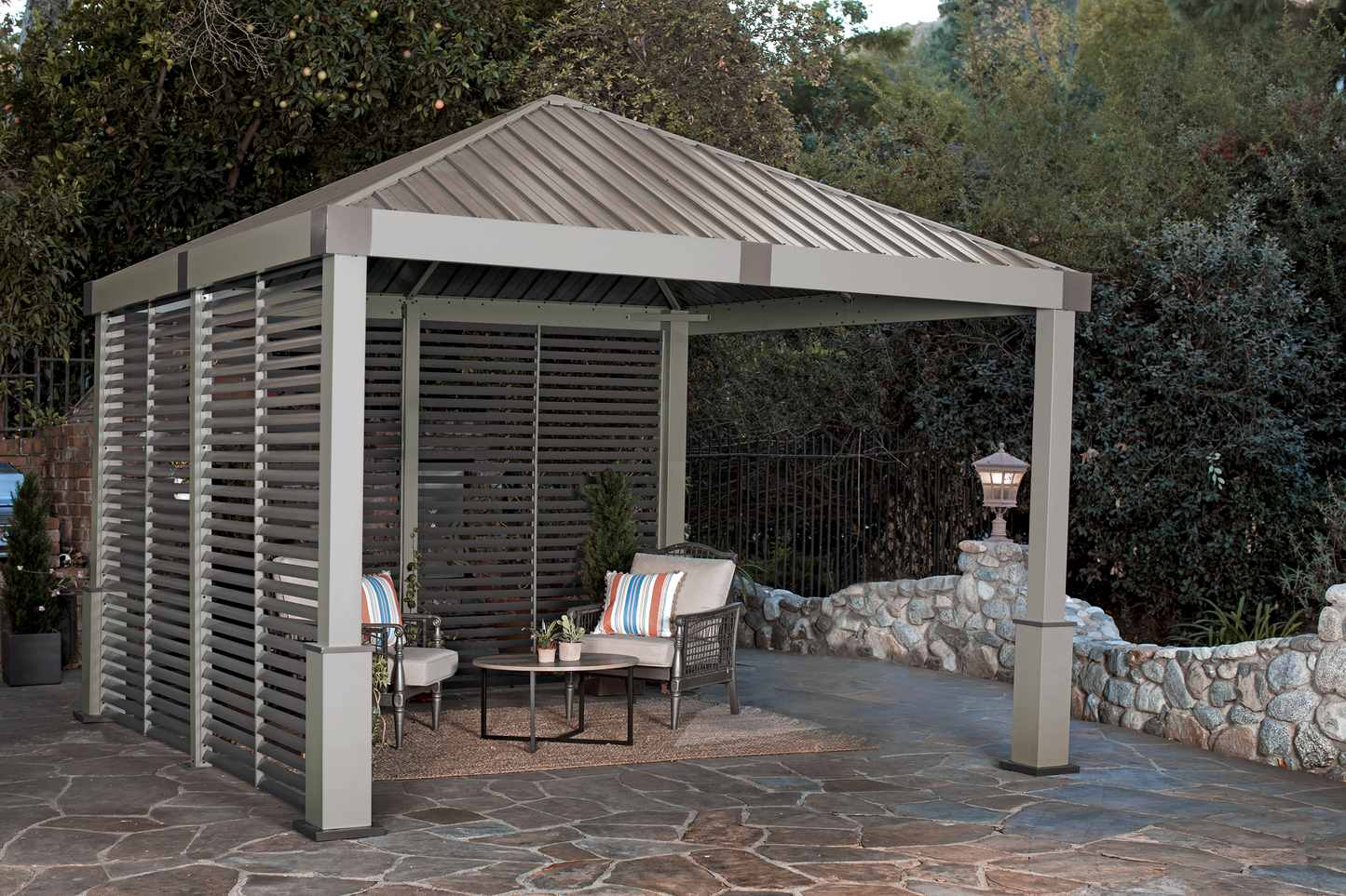 Nanda Hardtop 12' x 12' Gazebo Outdoor (Weather-Resistant with Mosquito Net)