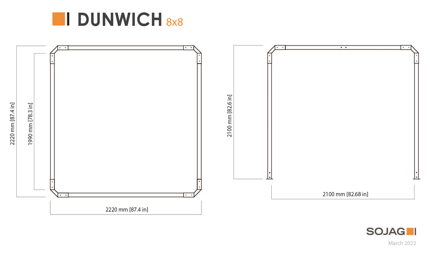 Dunwich Pergola - 8' x 8' (Teal)