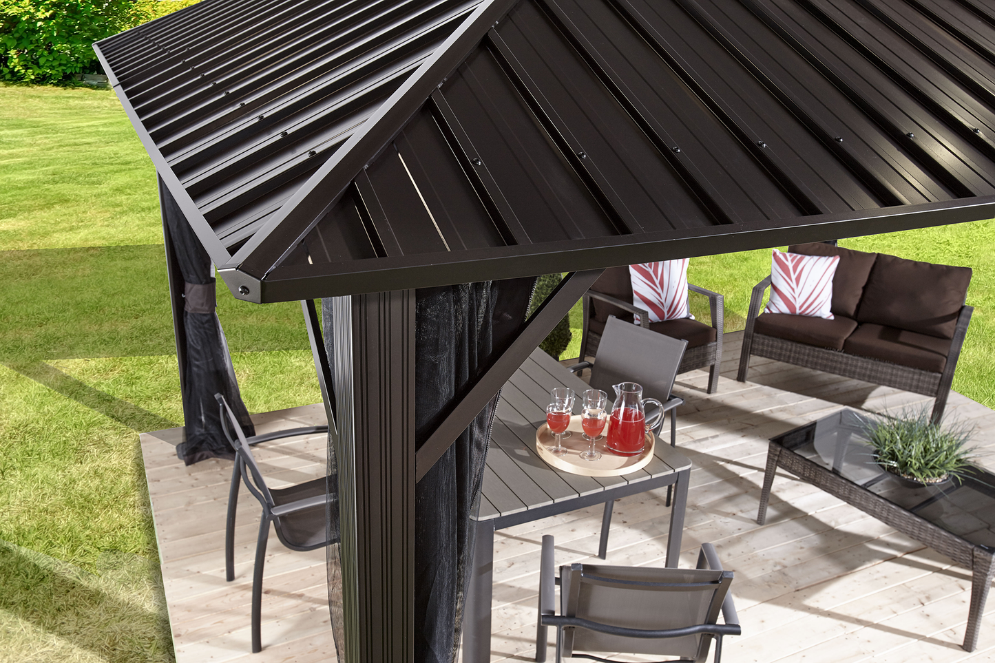 Genova Hardtop Gazebo 10' x 12' (With nylon mosquito net)