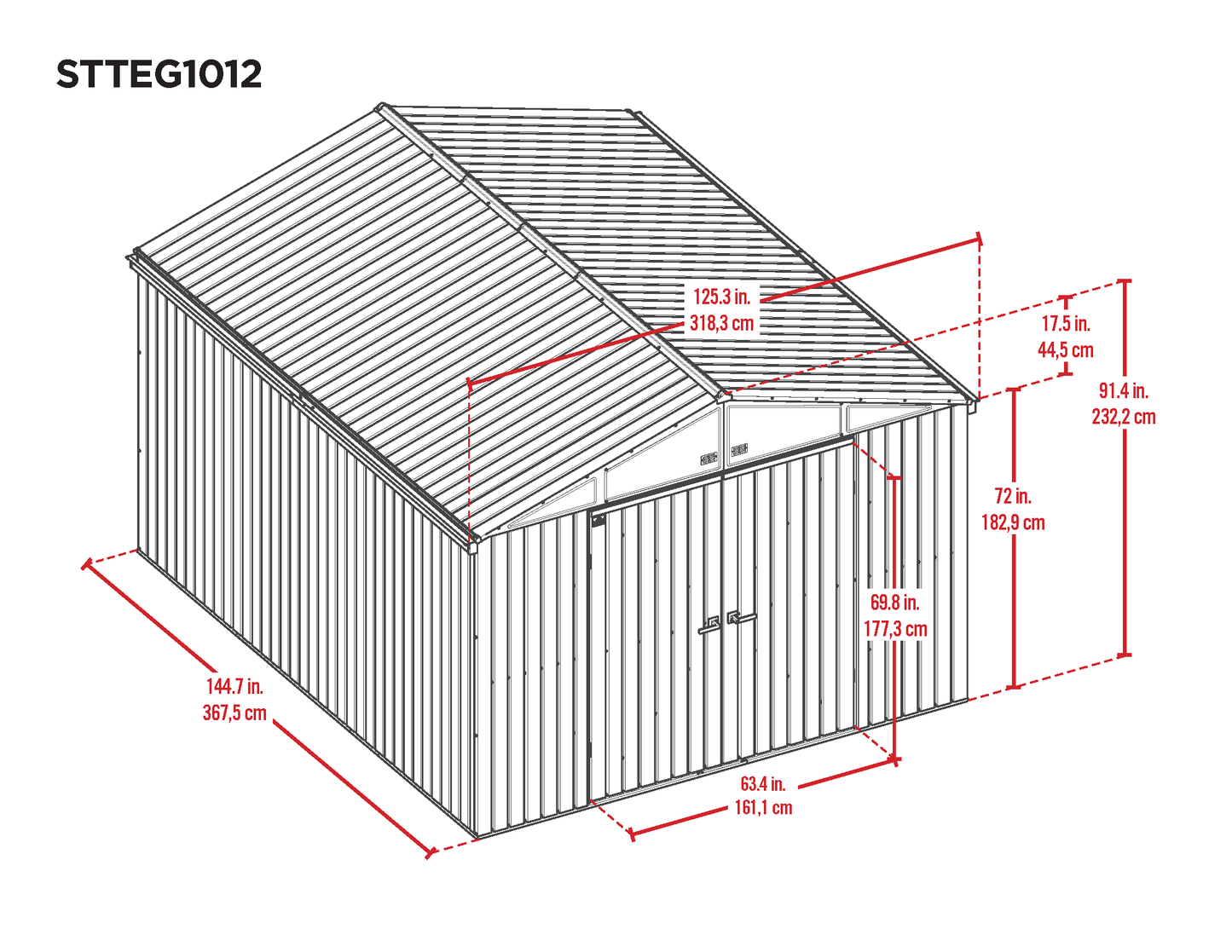 Scotts Lawn Care Storage Shed, 10x12, Green