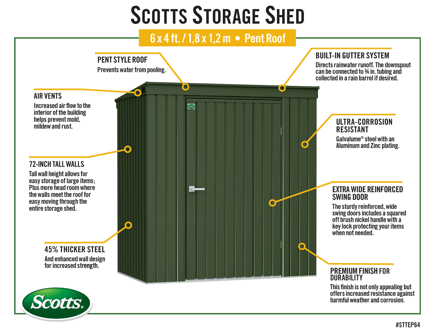 Scotts Garden Storage Shed 6x4