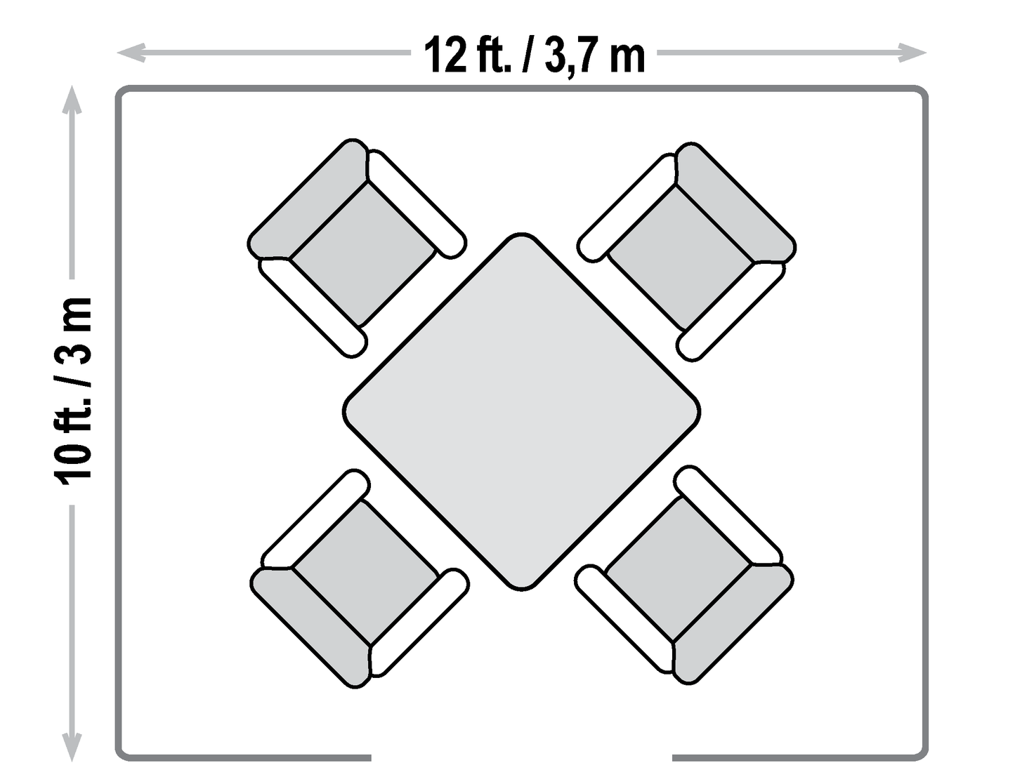 Savino Gazebo - 10' x 12' (nylon mosquito net included)
