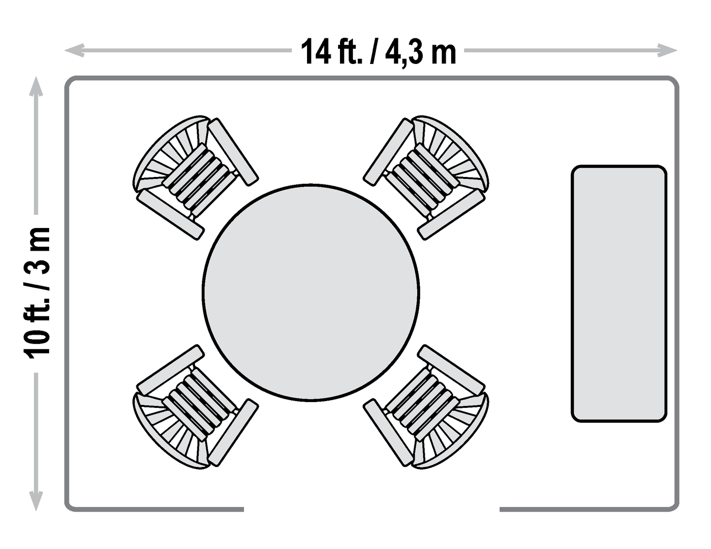 Genova Hardtop Gazebo - 10' x 14' (With Nylon Mosquito net)