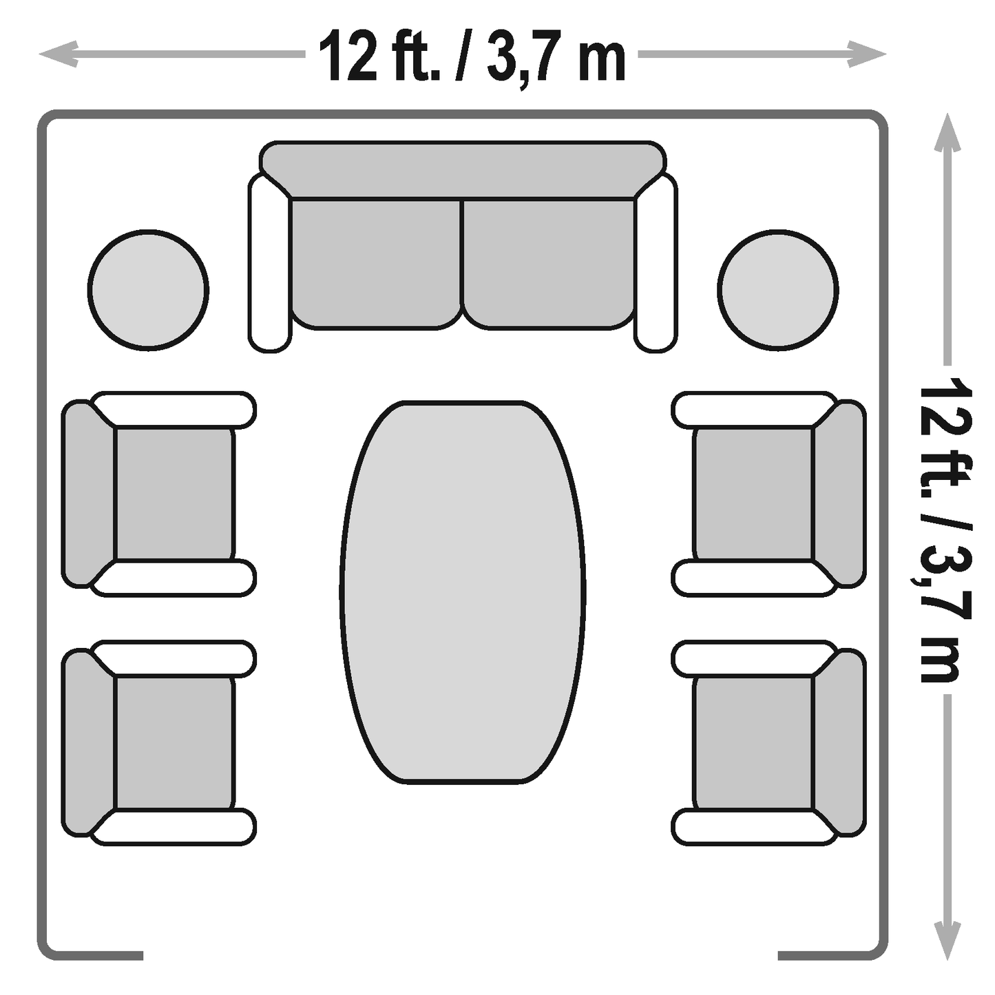Genova II Gazebo - 10' x 10' (With nylon mosquito net)
