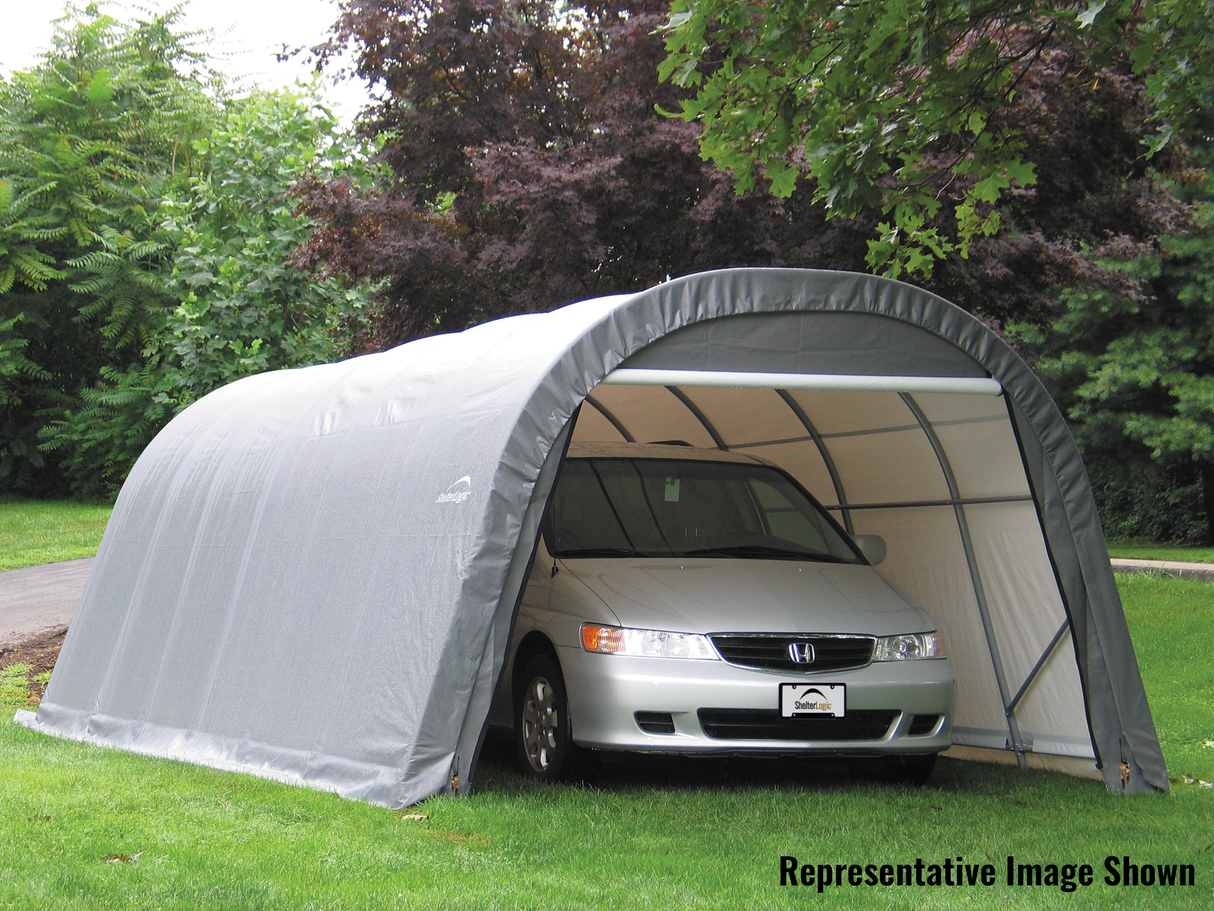 ShelterCoat 12 x 24 ft. Wind and Snow Rated Garage Round Gray STD