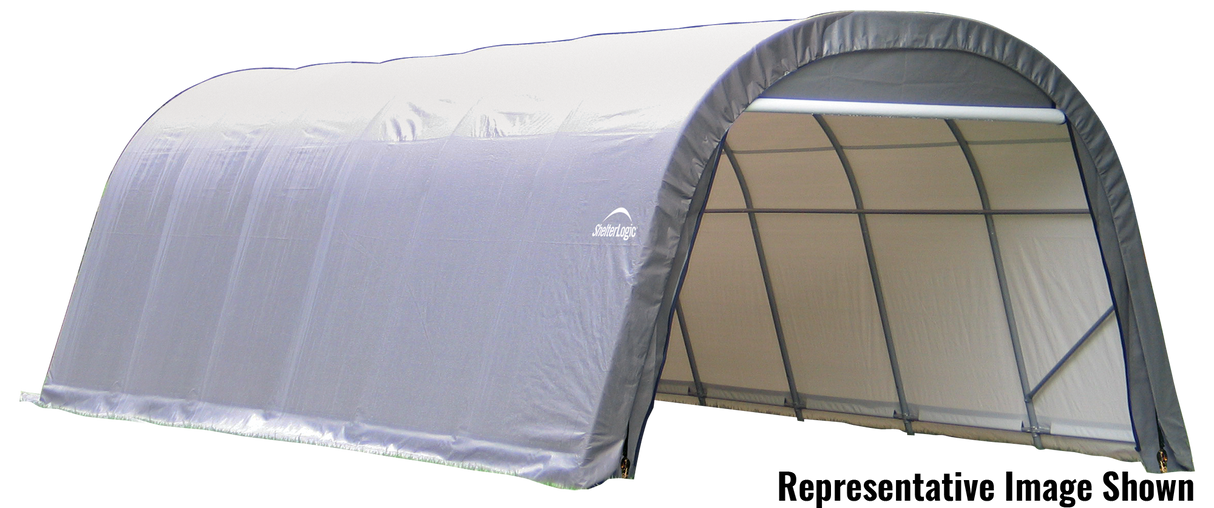 ShelterCoat 12 x 24 ft. Wind and Snow Rated Garage Round Gray STD