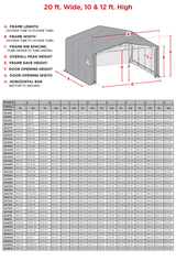 ShelterTube Wind and Snow-Load Rated Garage, 20x23x12 Green