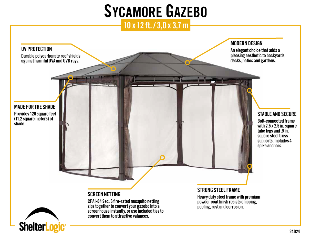 Sycamore 10x12 Gazebo