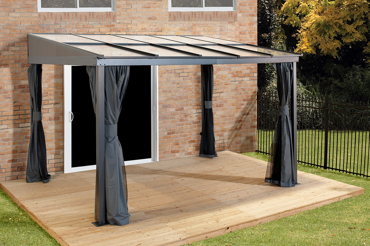 Sojag Pompano 10 ft. x 10 ft. Wall Gazebo, Brown