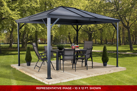 Sojag Outdoor 10' x 14' Ventura Hardtop Gazebo Sun Shelter, Dark Grey