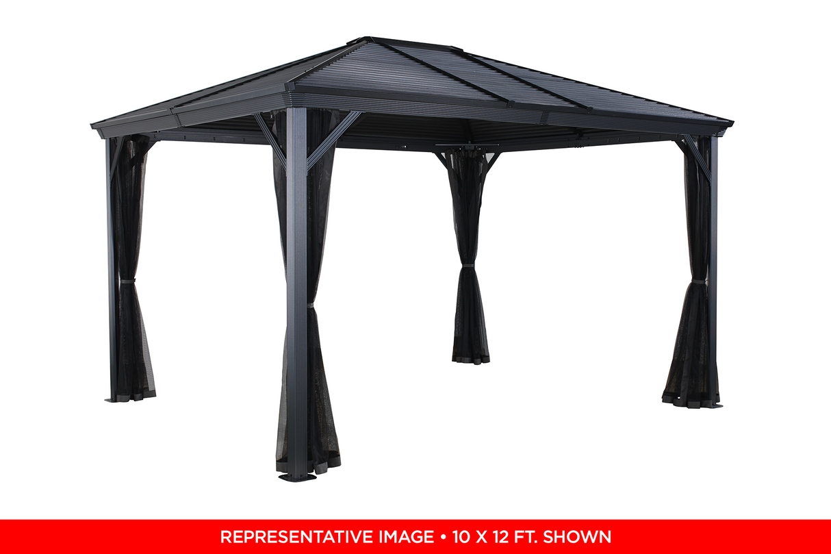 Sojag Outdoor 8' x 8' Ventura Hardtop Gazebo Sun Shelter, Dark Grey