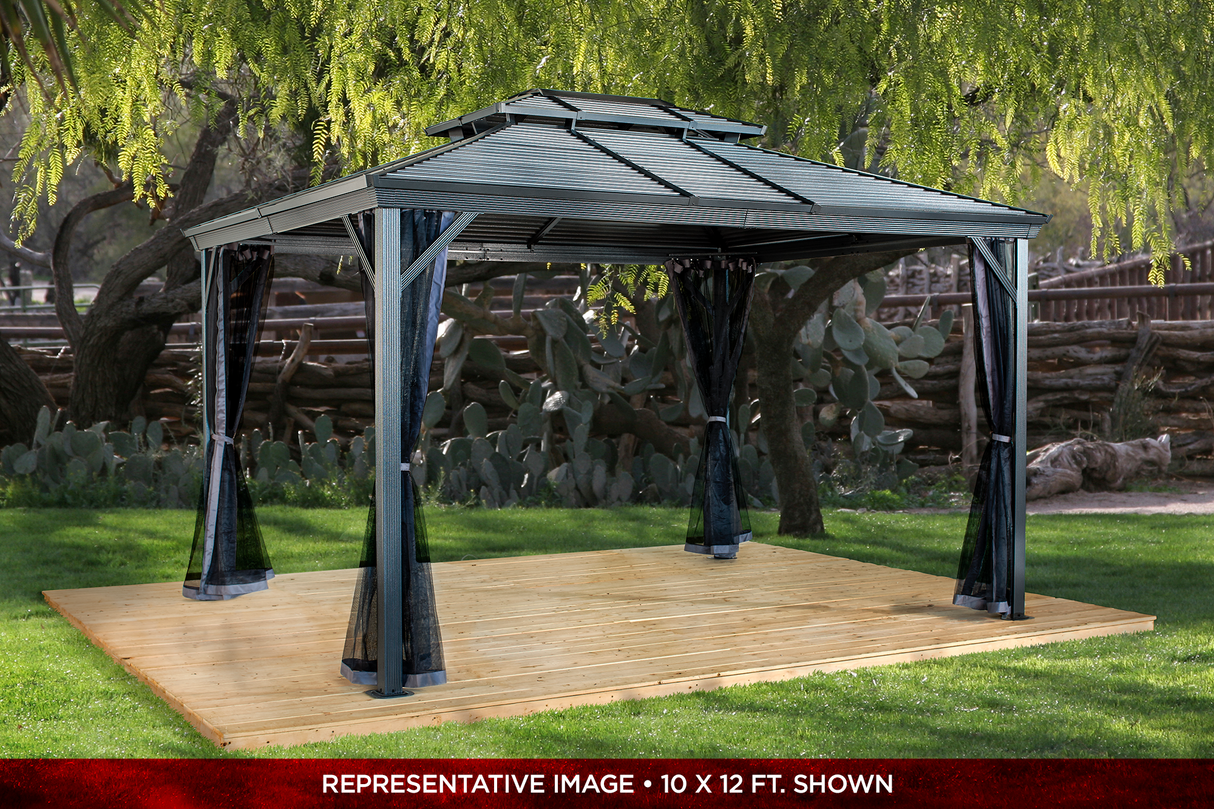 Sojag 10' x 10' Ventura II Hardtop Gazebo Outdoor Weather-Resistant Aluminum Frame Sun Shelter