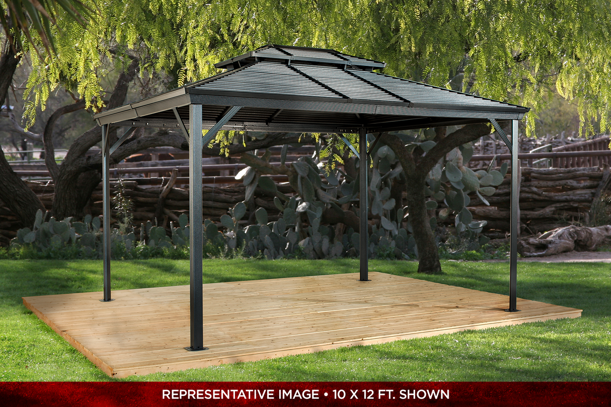 Sojag 10' x 10' Ventura II Hardtop Gazebo Outdoor Weather-Resistant Aluminum Frame Sun Shelter