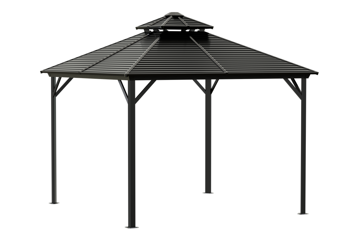 Sojag 10' x 10' Ventura II Hardtop Gazebo Outdoor Weather-Resistant Aluminum Frame Sun Shelter