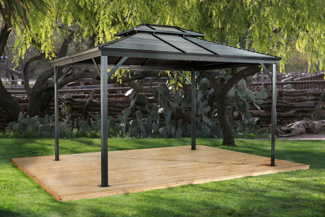 Sojag 10' x 12' Ventura II Hardtop Gazebo Outdoor Weather-Resistant Aluminum Frame Sun Shelter