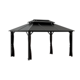 Sojag 10' x 14' Ventura II Hardtop Gazebo Outdoor Weather-Resistant Aluminum Frame Sun Shelter