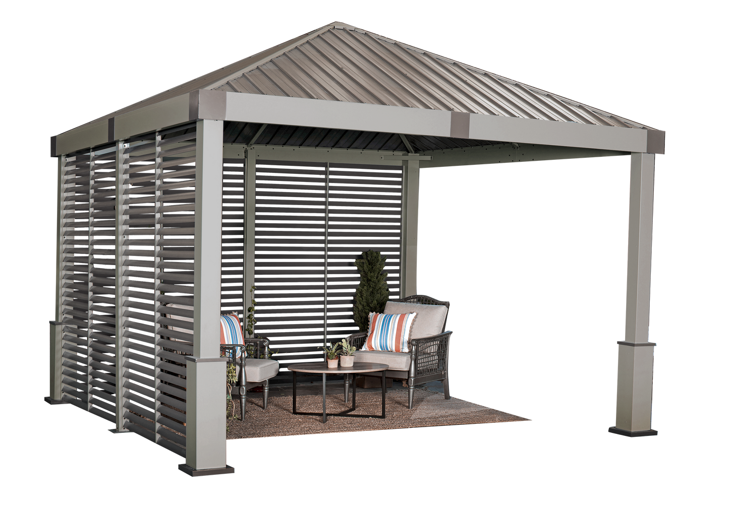 Nanda Hardtop 12' x 12' Gazebo Outdoor (Weather-Resistant with Mosquito Net)