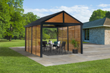 Sojag Outdoor 12' x 12' Boda Louver Wall Hardtop Gazebo Outdoor Sun Shelter