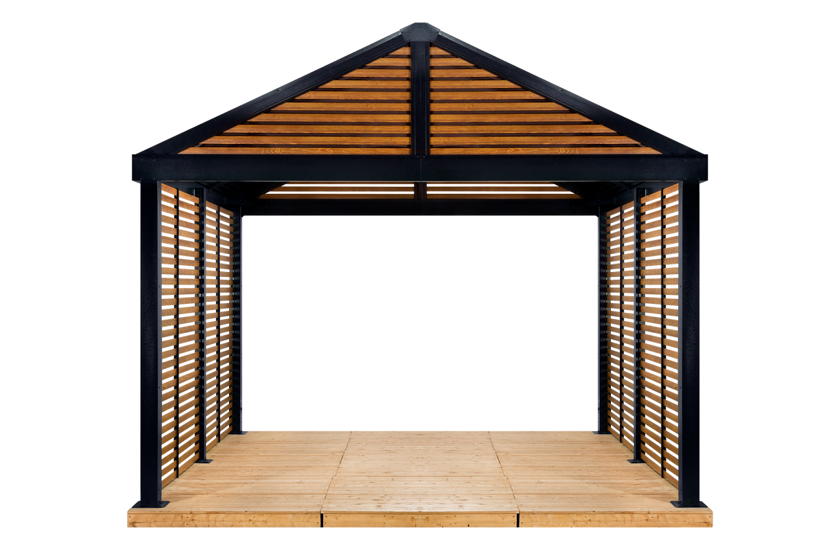 Sojag Outdoor 12' x 12' Boda Louver Wall Hardtop Gazebo Outdoor Sun Shelter