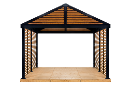 Sojag Outdoor 12' x 12' Boda Louver Wall Hardtop Gazebo Outdoor Sun Shelter