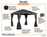 Sojag Skylight 10 ft. x 12 ft. Gazebo, Outdoor Sun Shelter