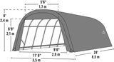 ShelterCoat 12 x 28 ft. Wind and Snow Rated Garage Round Green STD