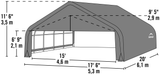 ShelterCoat 18 x 20 ft. Garage Peak Green STD