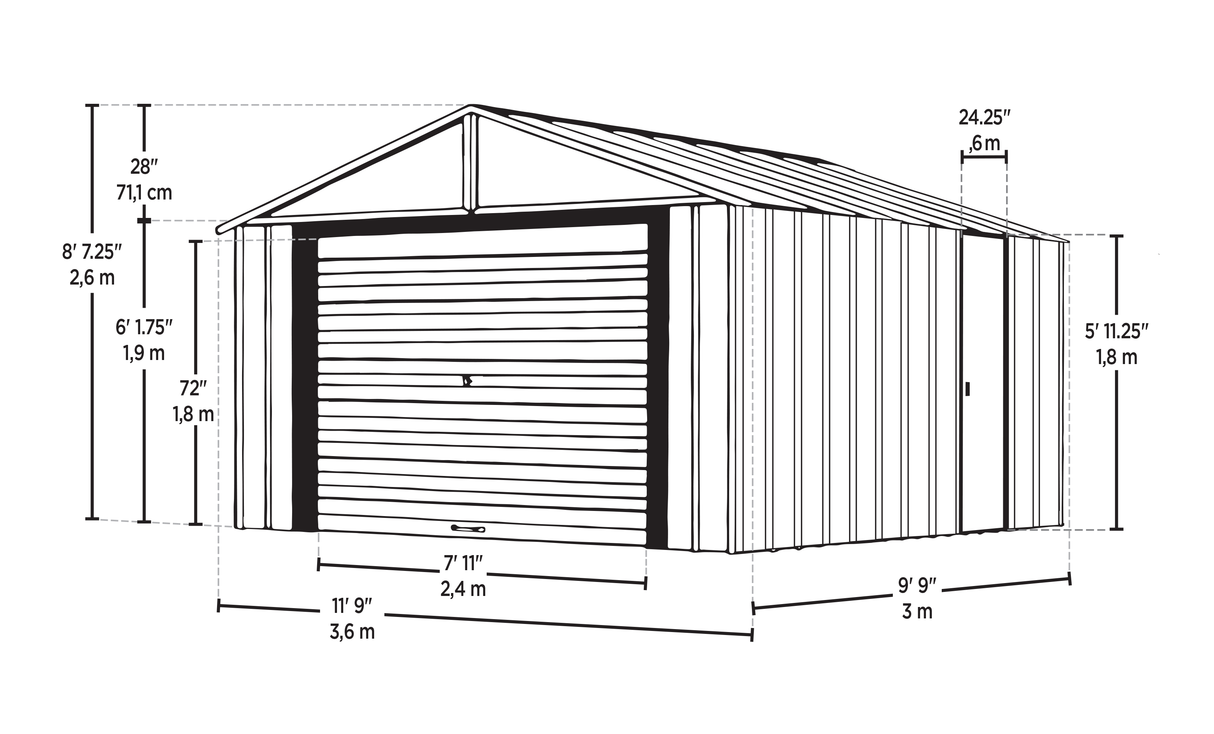 Arrow Murryhill 12 x 10 Garage, Steel Storage Building