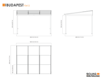 Budavar Wall Mounted Gazebo - 10' x 12' (Nylon mosquito net included)