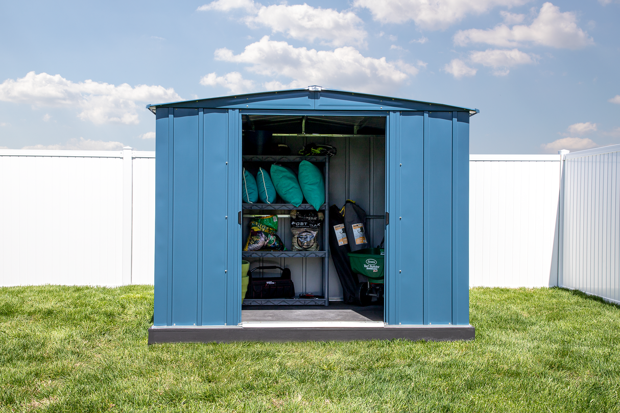 Arrow Classic Steel Storage Shed, 8x6, Blue Grey