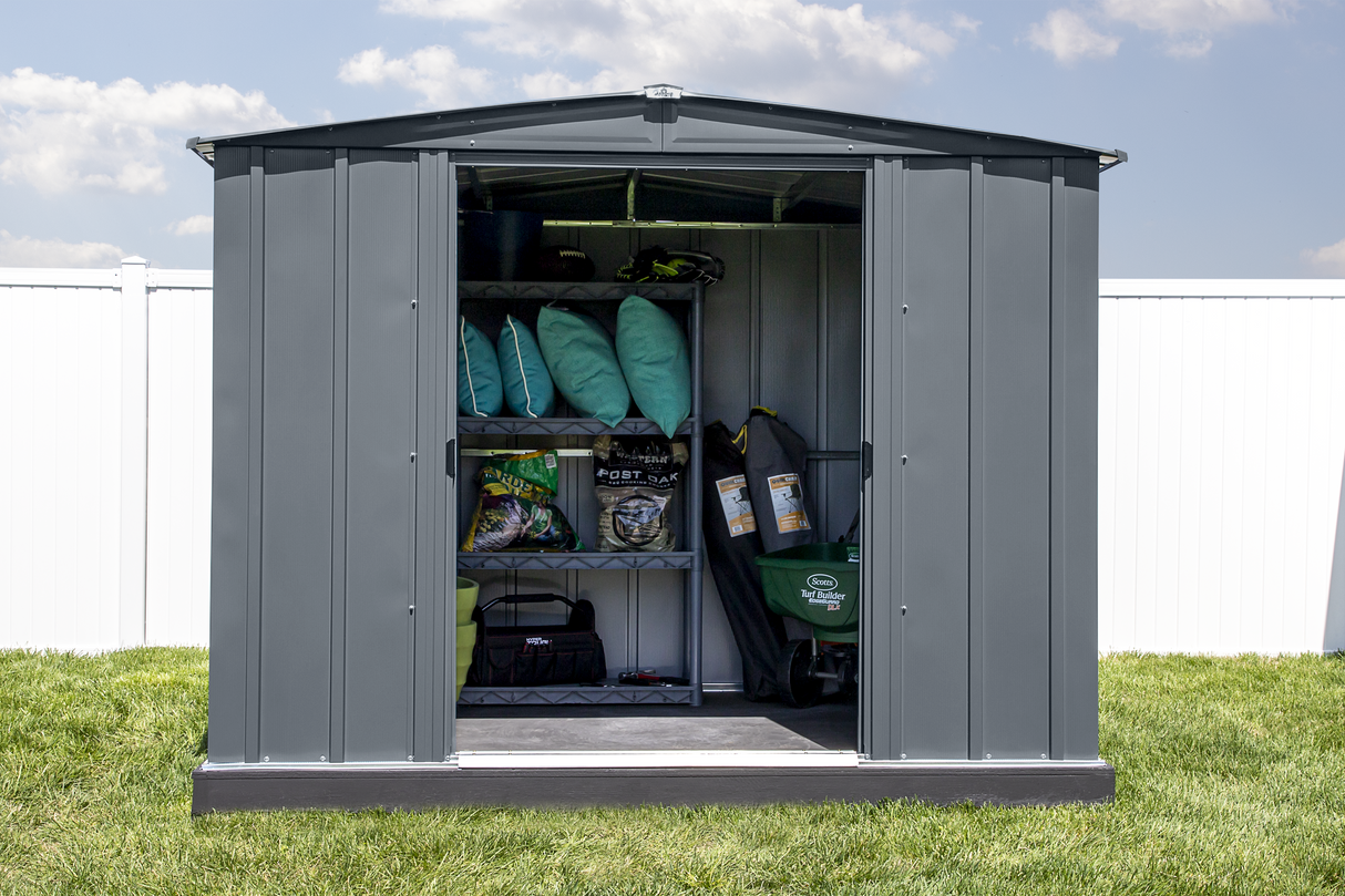 Arrow Classic Steel Storage Shed, 8x6, Charcoal