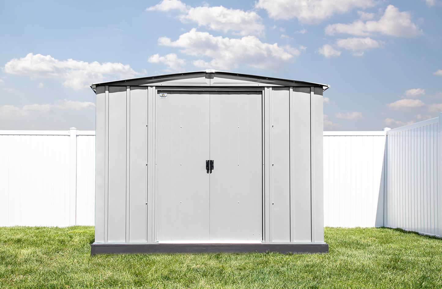 Arrow Classic Steel Storage Shed, 8x6, Flute Grey