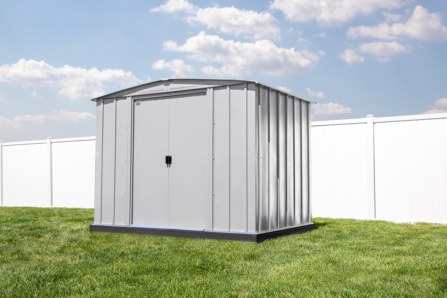 Arrow Classic Steel Storage Shed, 8x6, Flute Grey
