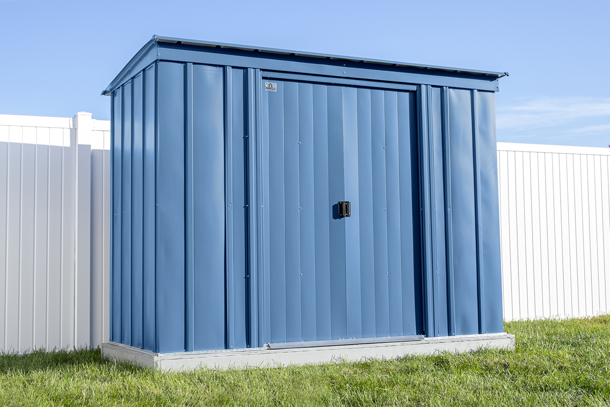 Arrow Classic Steel Storage Shed, 8x4, Blue Grey