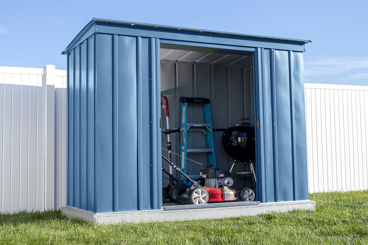 Arrow Classic Steel Storage Shed, 8x4, Blue Grey