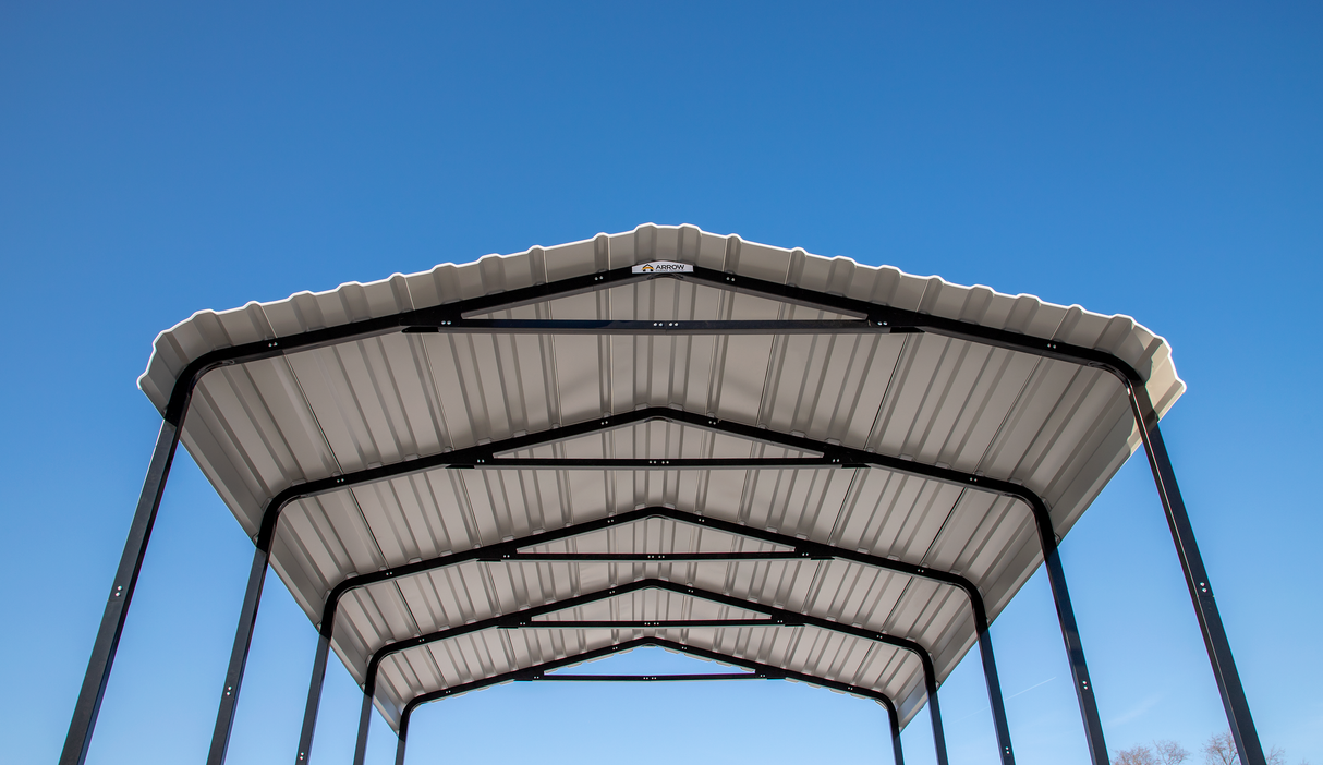 Arrow Carports Galvanized Steel Carport, RV Metal Carport Kit, 14' x 33' x 14', Charcoal