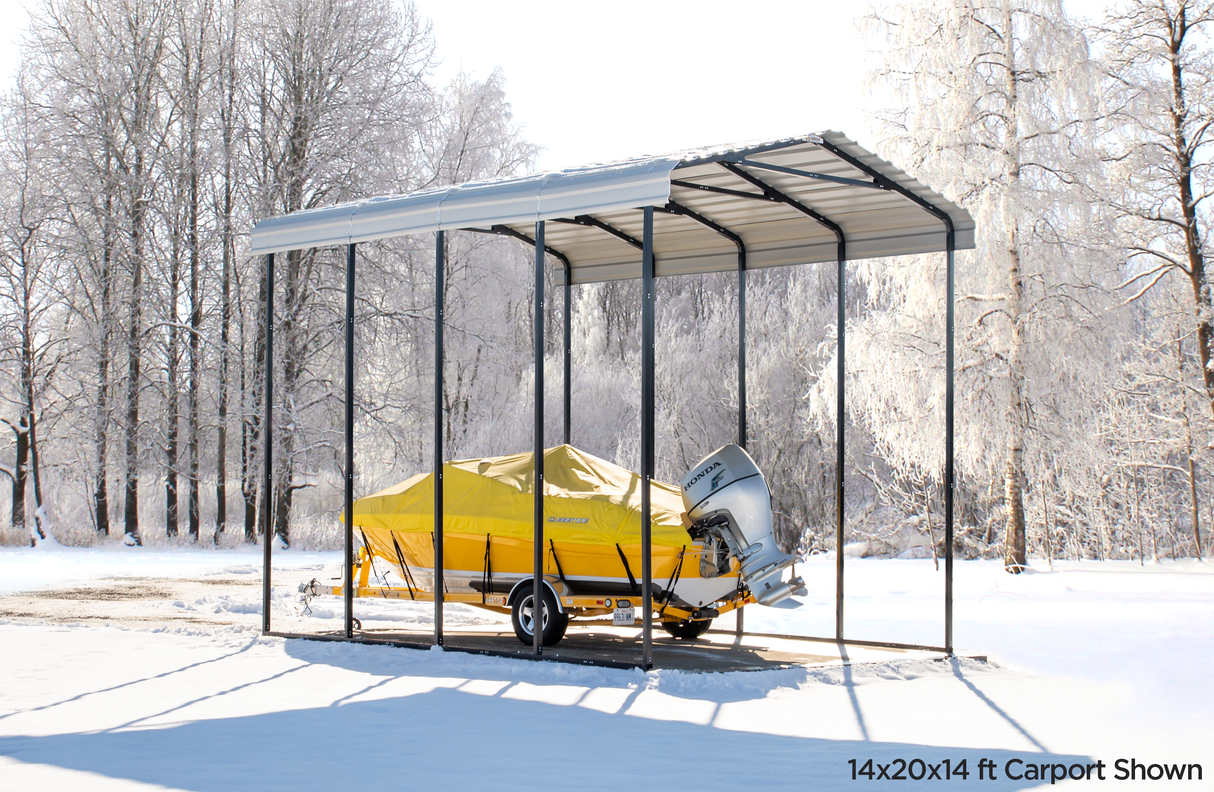 Arrow Carports Galvanized Steel Carport, RV Metal Carport Kit, 14' x 33' x 14', Charcoal