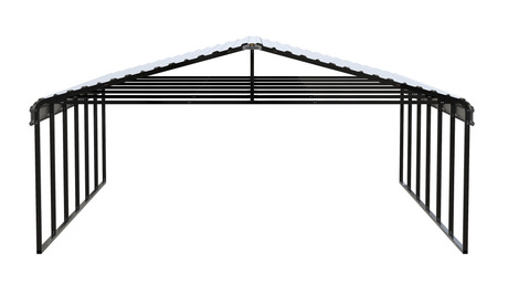 Arrow Carports Galvanized Steel Carport, Double Car Metal Carport Kit, 20' x 29' x 9', Eggshell