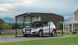 Arrow Carports Galvanized Steel Carport, Compact Car Metal Carport Kit, W/2SIDED ENCL 10' x 15' x 7', Charcoal