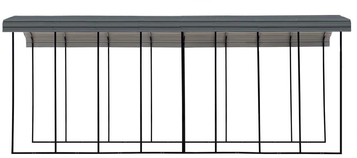 Arrow Carports Galvanized Steel Carport, RV Metal Carport Kit, 14' x 38' x 14', Charcoal