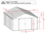 Arrow Classic Metal Shed, 12 x 14, Charcoal