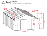 Arrow Classic Metal Shed, 12 x 17, Charcoal