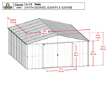 Arrow Classic Metal Shed, 14 x 17, Charcoal